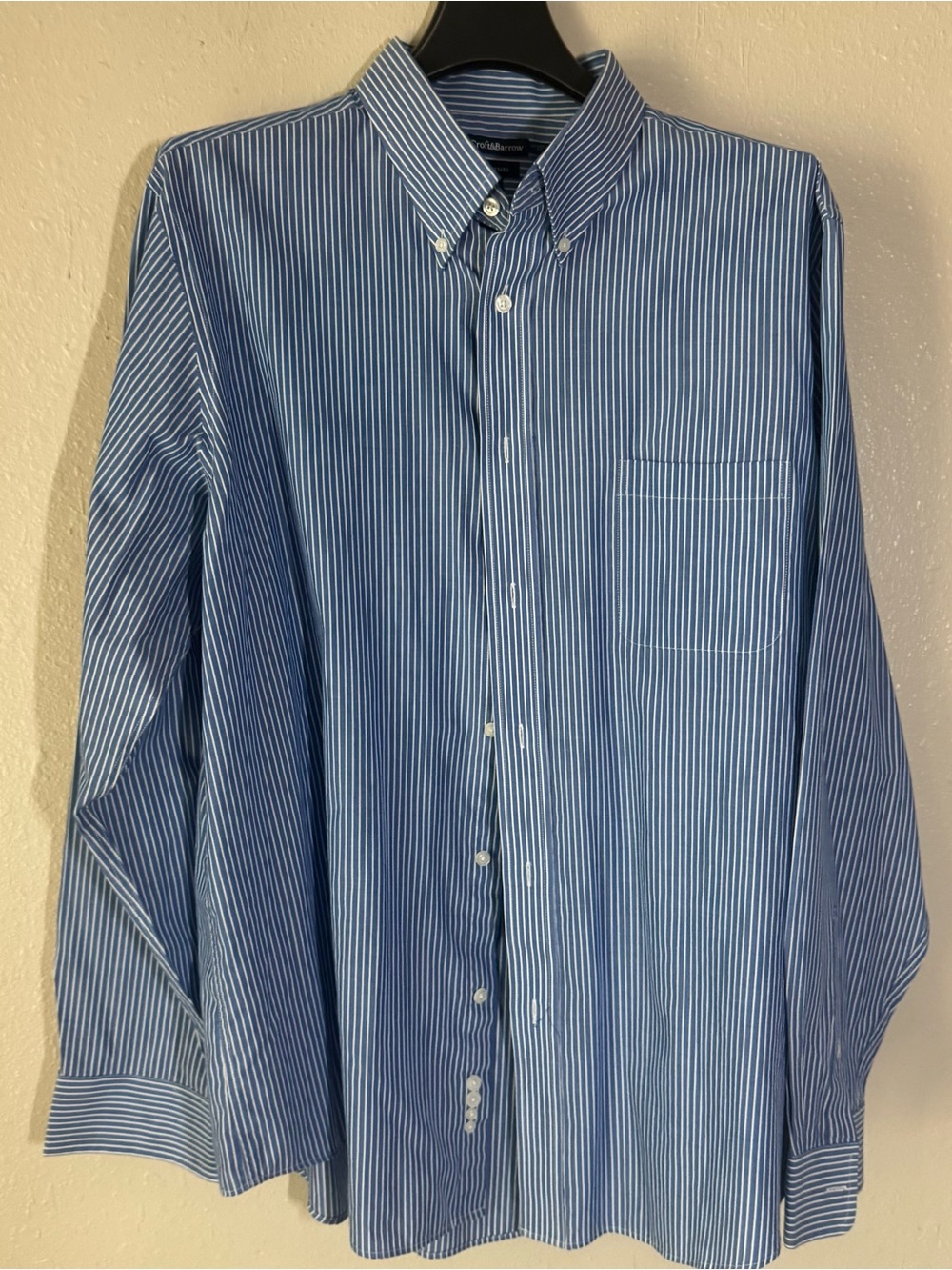 croft & barrow Blue and White Striped Button-Down Shirt